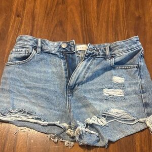 PacSun Light Blue Ripped Jean Shorts